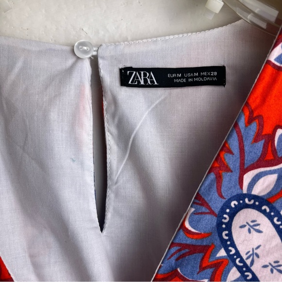 ZARA Ruffled Printed Dress - Picture 4 of 8